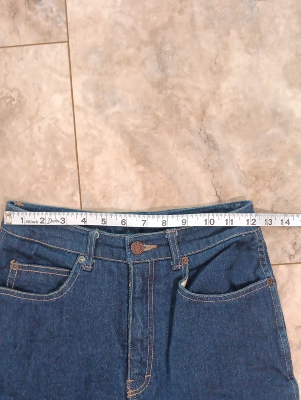 Vtg Calvin Klein Dark Blue Denim Jeans - Back Pocket Logo - Picture 8 of 12